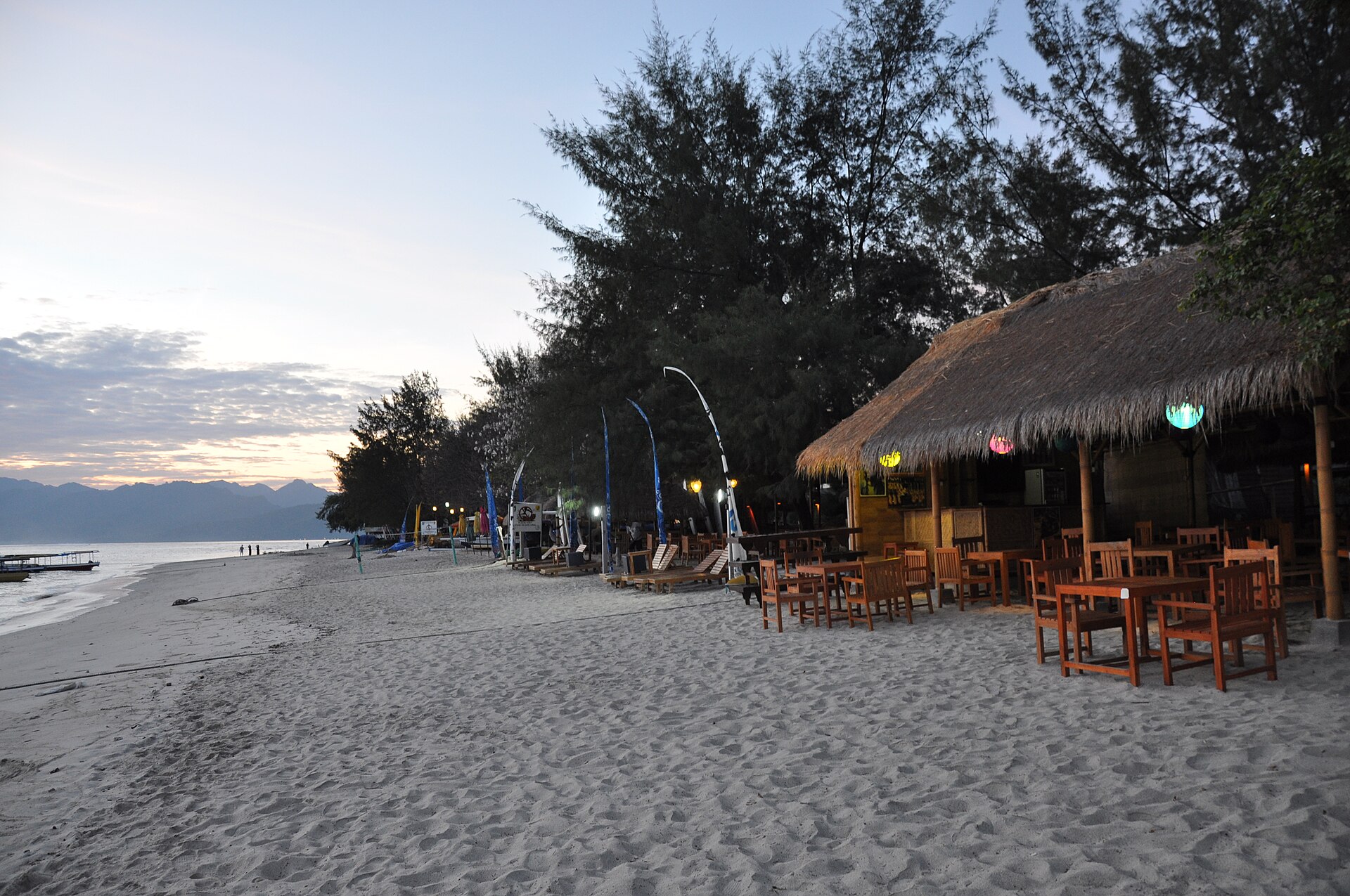 Gili Trawangan beach at dusk